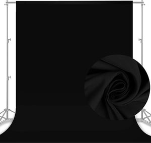 Solid Black Curtains 10 x 8