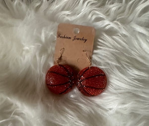 Bling basketball earrings