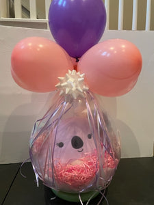 Pink and purple themed stuffed balloon