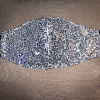 Silver sparkle face mask