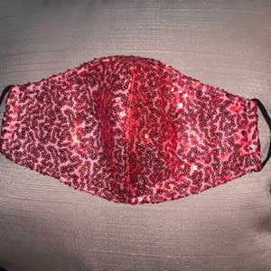 Red sparkle face mask