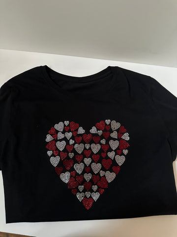 Bling heart valentines t-shirt