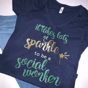 Glitter Social Worker T-shirt